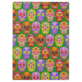 Blume Skulls Nahtloses Muster 2018 Klemmbrett (Rückseite)