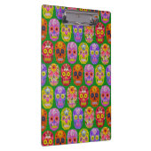 Blume Skulls Nahtloses Muster 2018 Klemmbrett (Rechts)