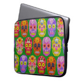Blume Skulls Nahtloses Muster 2018 Laptopschutzhülle (Vorderseite Links)