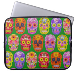 Blume Skulls Nahtloses Muster 2018 Laptopschutzhülle