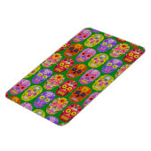 Blume Skulls Nahtloses Muster 2018 Magnet (Linke Seite)