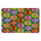 Blume Skulls Nahtloses Muster 2018 Magnet (Horizontal)