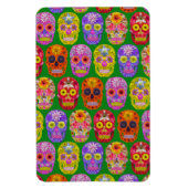Blume Skulls Nahtloses Muster 2018 Magnet (Vertikal)