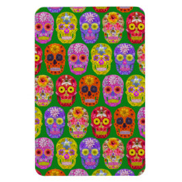 Blume Skulls Nahtloses Muster 2018 Magnet