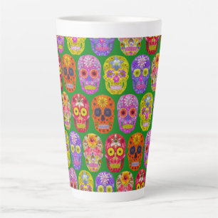 Blume Skulls Nahtloses Muster 2018 Milchtasse