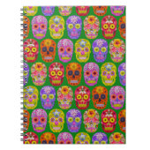 Blume Skulls Nahtloses Muster 2018 Notizblock (Vorderseite)
