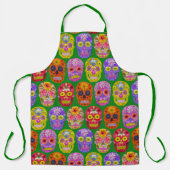 Blume Skulls Nahtloses Muster 2018 Schürze (Vorderseite)