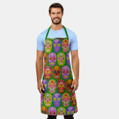 Blume Skulls Nahtloses Muster 2018 Schürze (Getragen)