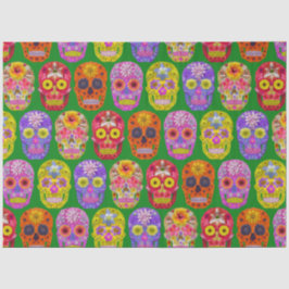 Blume Skulls Nahtloses Muster 2018 Seidenpapier