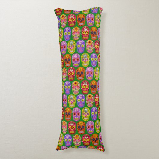 Blume Skulls Nahtloses Muster 2018 Seitenschläferkissen (Vorderseite Vertikal)