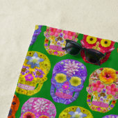 Blume Skulls Nahtloses Muster 2018 Strandtuch (Beispiel)