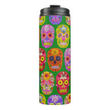 Blume Skulls Nahtloses Muster 2018