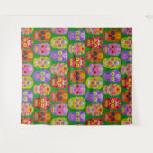 Blume Skulls Nahtloses Muster 2018 Wandteppich (Vorderseite (Horizontal))