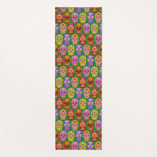 Blume Skulls Nahtloses Muster 2018 Yogamatte (Vorderseite)