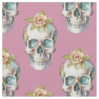 Blume Skulls - Rosa - Stoff