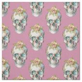 Blume Skulls - Rosa - Stoff (Muster)