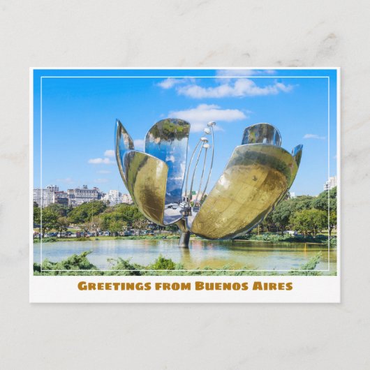 Blume Skulptur Buenos Aires Argentinien Postkarte (Vorderseite)