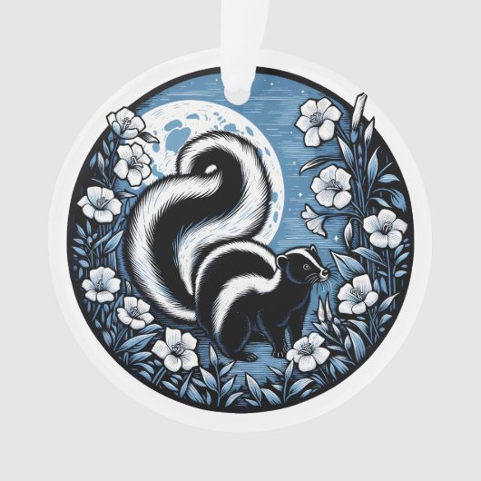 Blume Skunk Artwork Skunks Floral Ornament (Vorderseite)