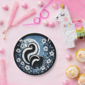 Blume Skunk Artwork Skunks Floral Pappteller (Party)