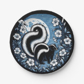 Blume Skunk Artwork Skunks Floral Pappteller (Vorderseite)