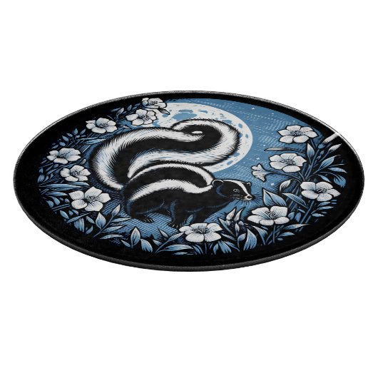 Blume Skunk Artwork Skunks Floral Schneidebrett (Ecke)