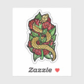 Blume Snake Aufkleber (Blatt)