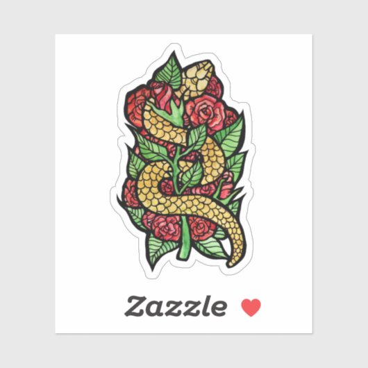 Blume Snake Aufkleber (Blatt)