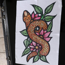 Blume Snake Geschirrtuch