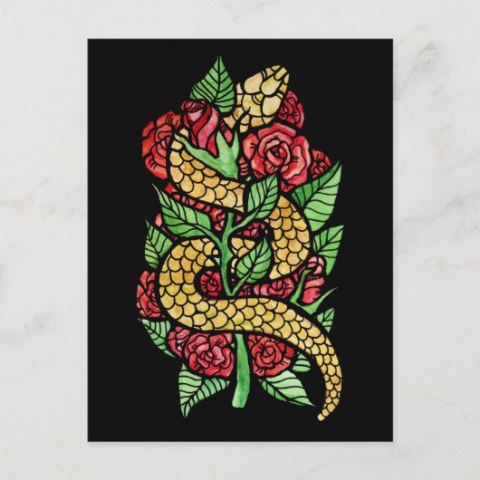 Blume Snake Postkarte (Vorderseite)