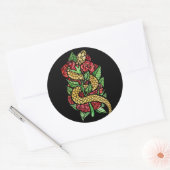 Blume Snake Runder Aufkleber (Umschlag)