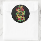Blume Snake Runder Aufkleber (Tasche)
