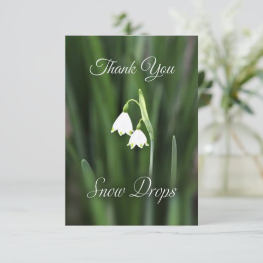 Blume Snow Drops dank Karte (Stehend Vorderseite)