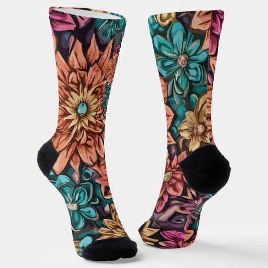 Blume Socken (Gewinkelt)