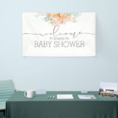 Blume Soft Peach Baby Dusche Willkommen Banner (Messeveranstaltung)