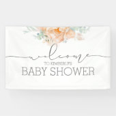 Blume Soft Peach Baby Dusche Willkommen Banner (Horizontal)