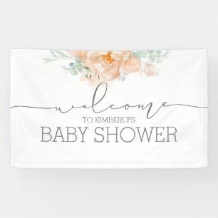 Blume Soft Peach Baby Dusche Willkommen Banner