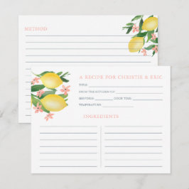 Blume Soft Pink Lemons Dusche Rezeptkarte Einladung