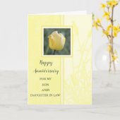 Blume Son & Daughter in Law Wedding Jubiläum Karte (Gelbe Blume)