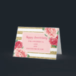 Blume Son & Daughter in Law Wedding Jubiläum Karte<br><div class="desc">Glückliche Hochzeitskarte für Sohn und Tochter im Gesetz mit hübsch rosa Aquarell-Blume,  goldenen Streifen und herzlichen Vers.</div>