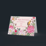 Blume Son & Daughter in Law Wedding Jubiläum Karte<br><div class="desc">Glückliche Hochzeitskarte für Sohn und Tochter im Gesetz mit hübschen Frühlingsblumen und Vögeln und dem Herzen gefühlten Vers.</div>