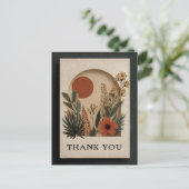 Blume, Sonne, Textur Papier Danke Karte (Stehend Vorderseite)