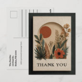 Blume, Sonne, Textur Papier Danke Karte (Vorne/Hinten)