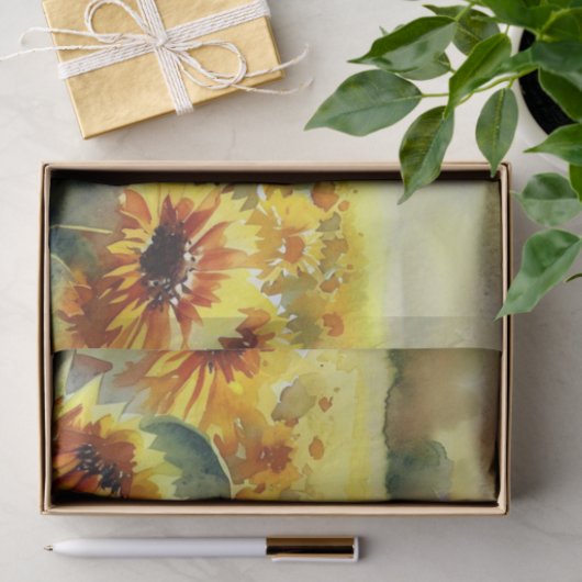Blume-Sonnenblumen-Feld (A) Aquarell Seidenpapier (Geschenk)