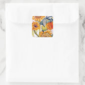 Blume Sonnenblumen Quadratischer Aufkleber (Tasche)