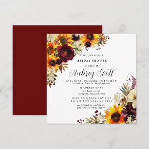Blume Sonnenblumen Rose Brautparty Einladung