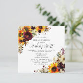 Blume Sonnenblumen Rose Brautparty Lugano Einladung (Stehend Vorderseite)