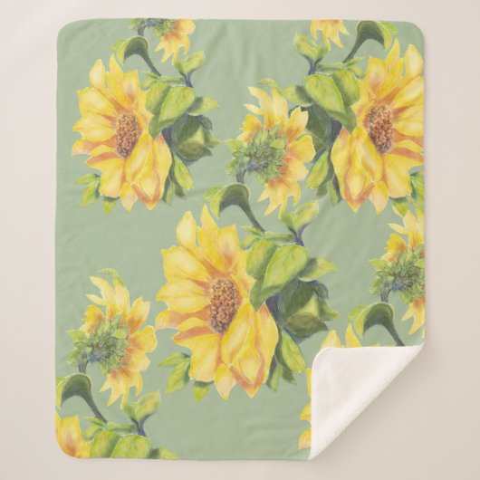 Blume Sonnenblumen Sherpadecke (Vorderseite)