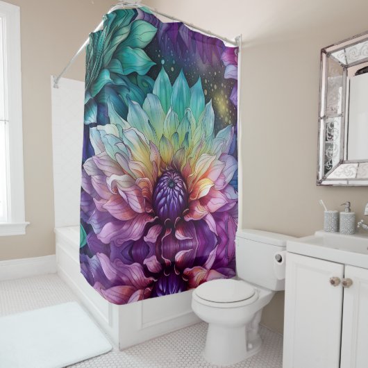 Blume Space Dahlia Duschvorhang (Beispiel)