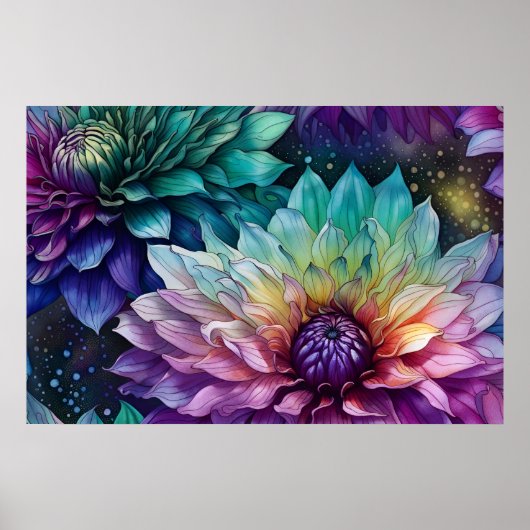 Blume Space Dahlia Poster (Vorne)