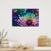 Blume Space Dahlia Poster (Küche)